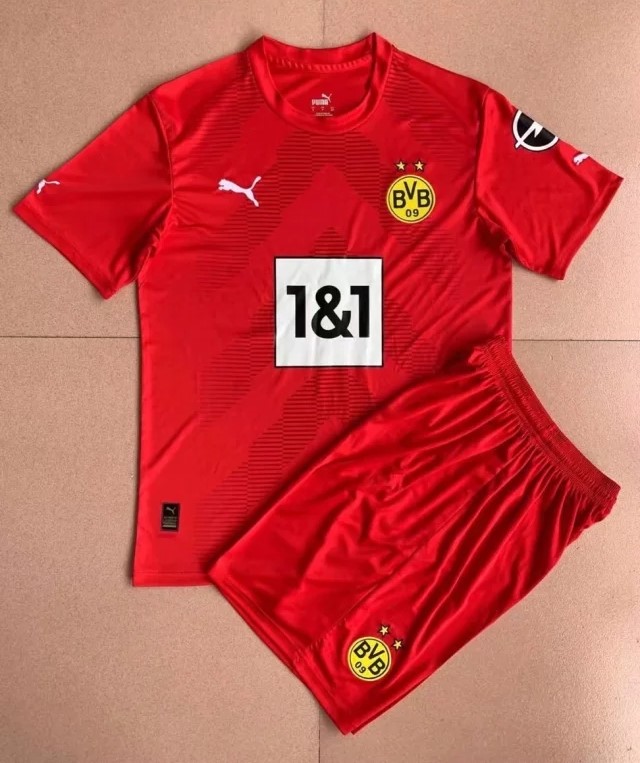 Kids-Dortmund 22/23 GK Red Soccer Jersey